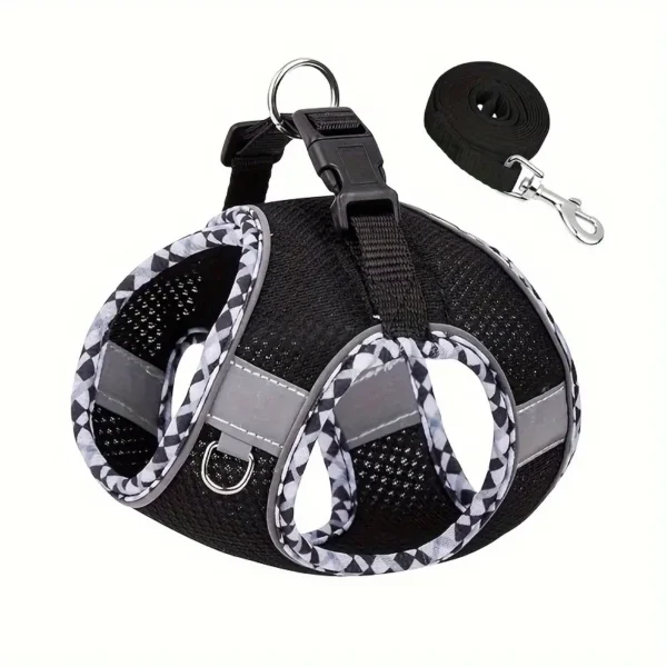 Black Reflective Dog Harness Set