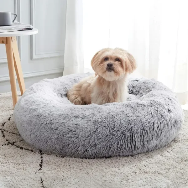 Dog Donut Bed - Grey