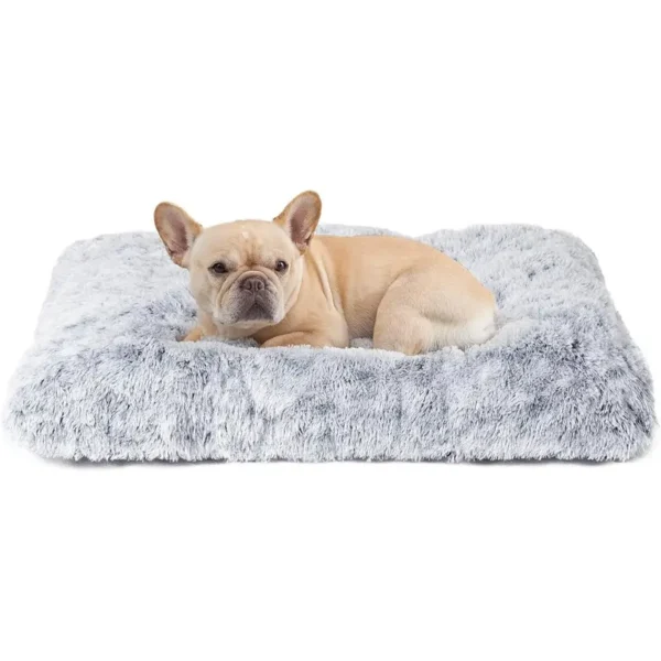 Dog Crate Bedding - Grey Fluffy