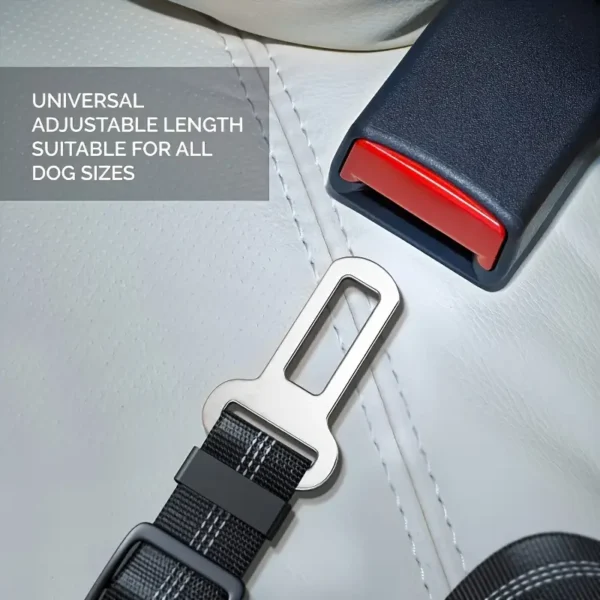 Black Durable Dog Seat Belt - Image 2