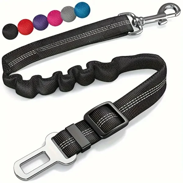 Black Durable Dog Seat Belt