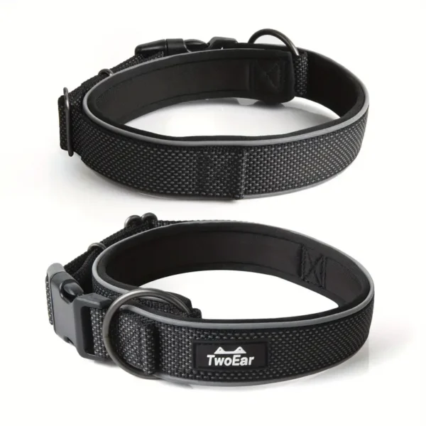 Black Padded Dog Collar